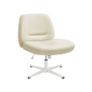 Modern Office Chair  Wide Seat, Cross Base, and Adjustable Height in Grey, Whit Image 8