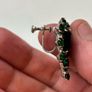 vintage screw-back earrings with emerald-green glass rhinestones Image 4