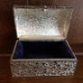 Vintage Silver Tone Small Metal Chest Jewellery Box Image 5