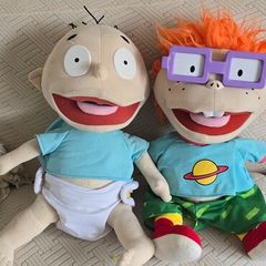 tommy and chuckie jumbo 24" rugrats plush dolls