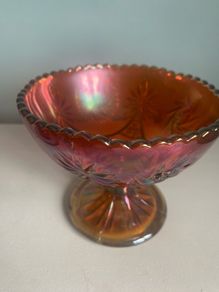Vintage Carnival Glass Pedestal compote  dish