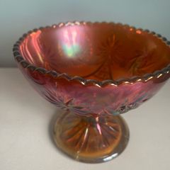 Vintage Carnival Glass Pedestal compote  dish