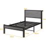 Wooden Single Bed Frame with Storage Headboard Shelf, 3FT Metal Bed Frame Image 2