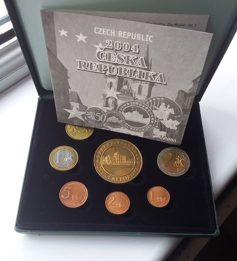 Rare 2004 Czech Republic Euro Pattern Set , ( Limited Edition of 3,000 )