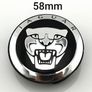 4x Hub Cover Center Wheel 58mm Jaguar Logo Badge Emblem Black/Chrome Image 2