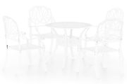 5 Piece Bistro Set Cast Aluminium White
