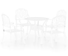 5 Piece Bistro Set Cast Aluminium White