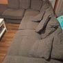 L couch, swivel love seat and large footstool Image 4