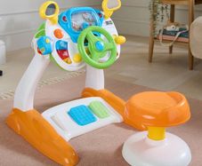 Big Steps Play Interactive Driving Simulator Steering Wheel Playset with Pedals