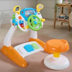 Big Steps Play Interactive Driving Simulator Steering Wheel Playset with Pedals