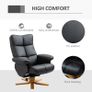 Faux Leather Swivel Recliner Chair with Footstool, Wooden Base and Storage for Living Room (FREE POSTAGE) Image 8