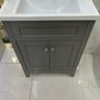 EX Display Appleby Matt Grey 600 Floor Standing unit, matching Plain mirror , basin , Mono mixer & Waste Image 5