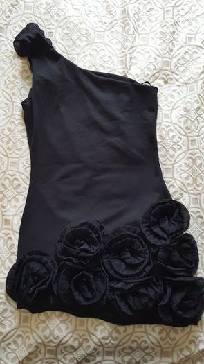 Mini Black Dress one shoulder