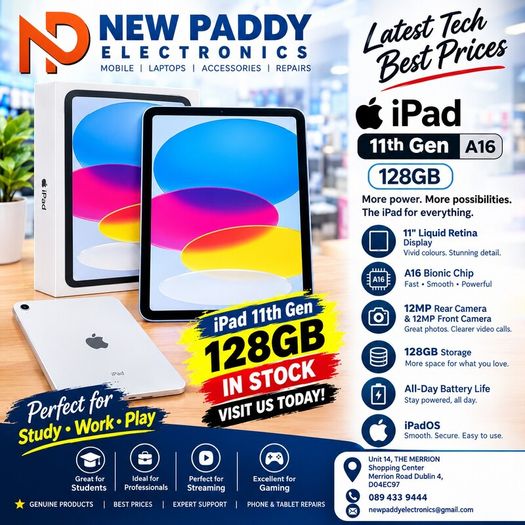 I pad A16 (11th Gen 128 Gb pink -blue and  sliver  .ipad 11th Gen ipad 11th  gen