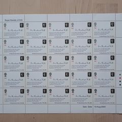 BRITISH 1st Class Stamps (Sheet of 25, Sir Rowland Hill, Royal Society of Arts 2004)