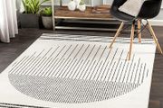 Nairobi Geometric Rug - Scandi Area Rugs Living Room, Dining, Kitchen - Modern Aztec Abstract Rugs for Bedroom - Berber Boho Rug Style, Easy Care - Large Rug 130x170cm Ivory, Black and Cream Rug (FREE POSTAGE)