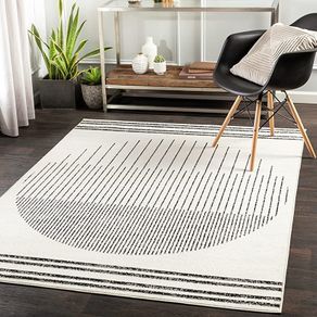 Nairobi Geometric Rug - Scandi Area Rugs Living Room, Dining, Kitchen - Modern Aztec Abstract Rugs for Bedroom - Berber Boho Rug Style, Easy Care - Large Rug 130x170cm Ivory, Black and Cream Rug (FREE POSTAGE)