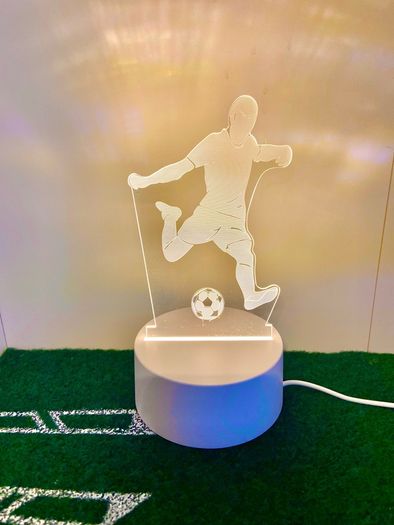 3D Footballer LED Illusion Lamp - Plug In Power