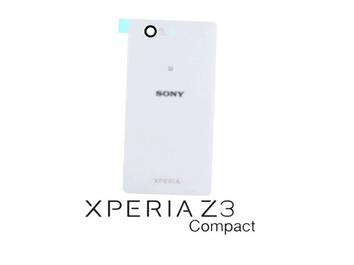 For Sony Xperia Z3 Compact - Battery Back Cover Rear Glass White WITH ADHESIVE - FHT08SXBK