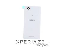 For Sony Xperia Z3 Compact - Battery Back Cover Rear Glass White WITH ADHESIVE - FHT08SXBK