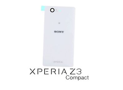 For Sony Xperia Z3 Compact - Battery Back Cover Rear Glass White WITH ADHESIVE - FHT08SXBK