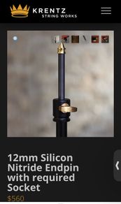 Krentz 12mm Silicon Nitride Endpin (with Socket)