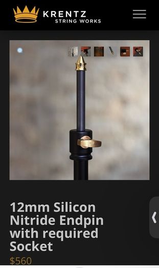 Krentz 12mm Silicon Nitride Endpin (with Socket)