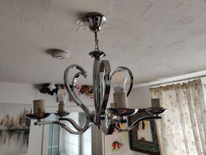 Modern 5 Arm Chrome Ceiling Light Chandelier Pendant Fitting