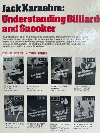 Understanding Billiards and Snooker by Jack Karnehm 1976 Sports Instruction Book