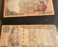 Orange Bank of Cyprus one pound note 1997 and 1998