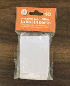 Suspension Tabs & Inserts - Unopened Pack