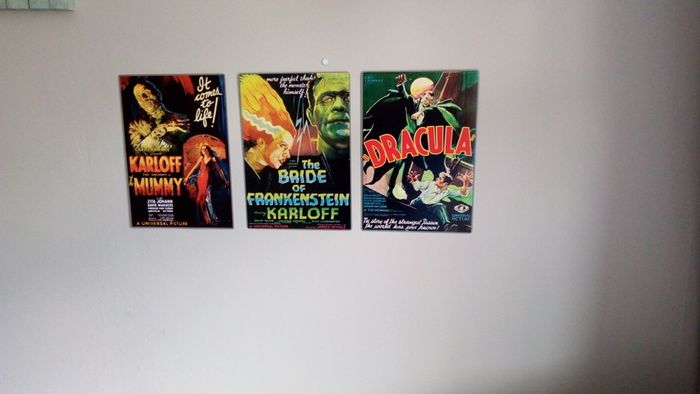 Dracula, Frankenstein, The Mummy vintage movie posters