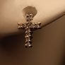 Petite White Gold Diamond set Cross stud Earrings Image 7