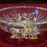 Killarney Crystal Cut Crystal Glass Congratulations On Your Wedding Lidded Jewelry Dish / Bowl With 22 Carat Gold Cover Handle and Footed Base Finishing Made In I Image 9