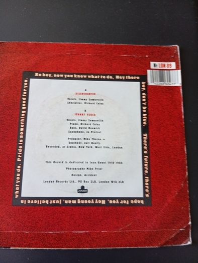 Disenchanted 7" vinyl single Irish pressing The Communards