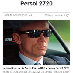 Highly collectable James Bond Persol 2720 Italian sunglasses, as worn by Daniel Craig in Casino Royale. Superb condition with case, box and all paperwork. My price is way, way below eBay.  Will appreciate in value.