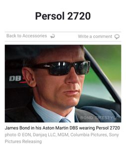 Highly collectable James Bond Persol 2720 Italian sunglasses, as worn by Daniel Craig in Casino Royale. Superb condition with case, box and all paperwork. My price is way, way below eBay.  Will appreciate in value.