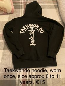Taekwondo hoodie, size youth large