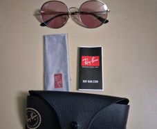 Ray-Ban RB3612D Team Wang Round Sunglasses Silver/Violet Lens Full Box Set