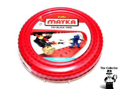 LEGO ZURU MAYKA Tape Red 2 Stud Wide 2 Metres Long 6.5 FT Adhesive Toy Block Tape Brand New Sealed