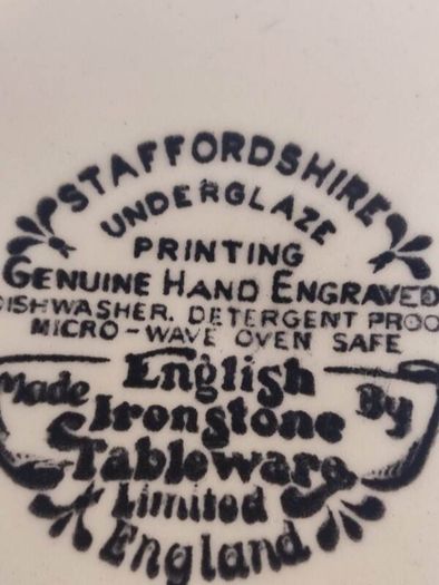 Staffordshire Underglaze Printing Genuine Hand Engraved Dishwasher. Detergent Pro Mi