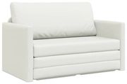 Folding Sofa Bed White 124 x 71 x 78 cm Faux Leather
