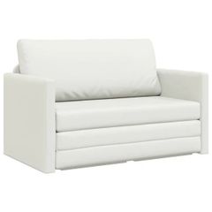 Folding Sofa Bed White 124 x 71 x 78 cm Faux Leather