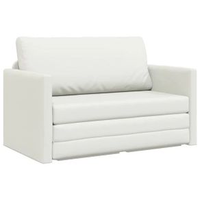 Folding Sofa Bed White 124 x 71 x 78 cm Faux Leather