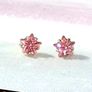 BN White Gold Pink Sapphire Star Studs Image 6