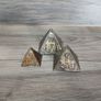 X3 Vintage Etched Brass Egyptian Revival pyramids Paperweights Image 2