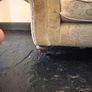 Beige damask floral upholstery couch Image 3