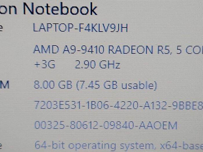 HP Pavilion 15.6 inch Laptop, Model, 15-aw012na, AMD A9-9410 Radeon R5 Graphics, 5 Compute cores 2C + 3G 2.9GHz, 8GB Ram, 1 Terrabyte HDD, Windows 10, Microsoft Edge, Chrome, and VLC