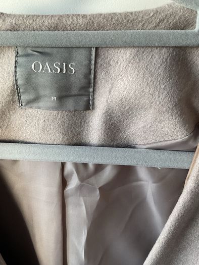 coat oasis oatmeal wrap coat size medium