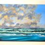Seascape Oil on Canvas Painting 32/26in Image 8